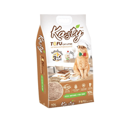 ทรายแมวเต้าหู้ kasty กลิ่นทิราเมสุ ลาเต้ ขนาด 10 ลิตร_0